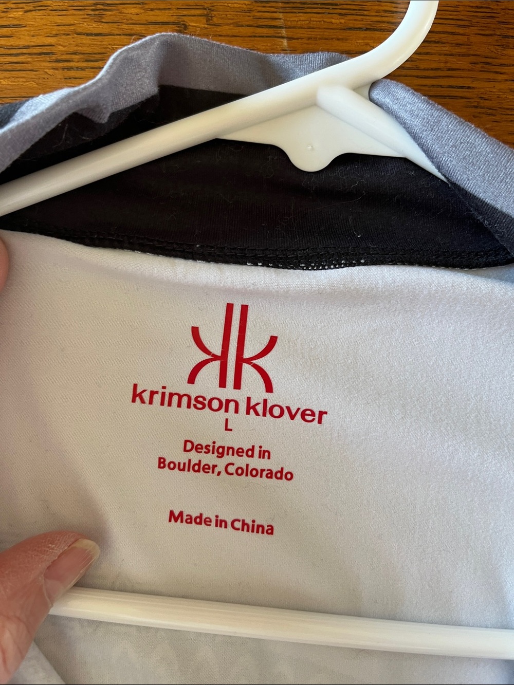 KRIMSON KLOVER Black & White Graphic Quarter-Zip Pullover, size L - Picture 3 of 5